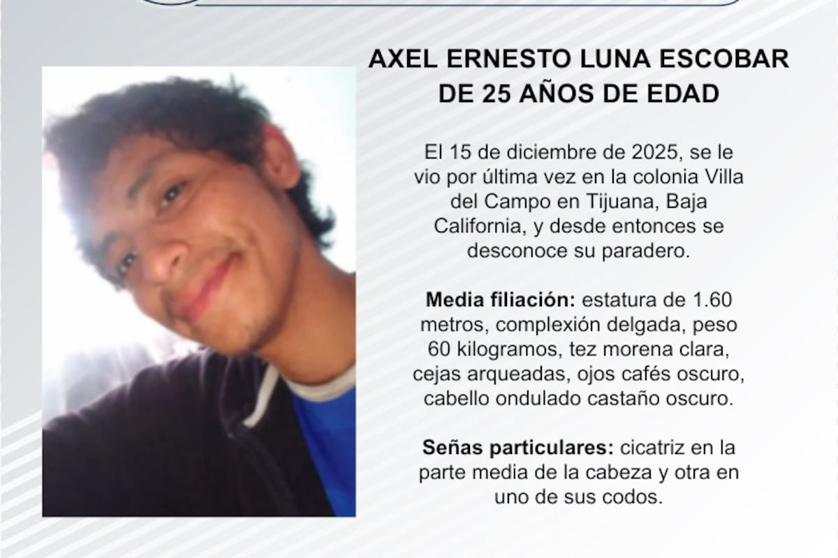 Se busca a Axel Ernesto Luna Escobar de 25 años