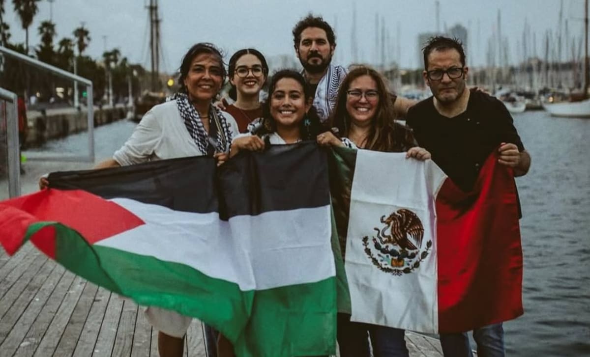 La Flotilla Global Sumud contó con la participación de seis mexicanos, quienes fueron interceptados y detenidos en Israel. Foto: Especial