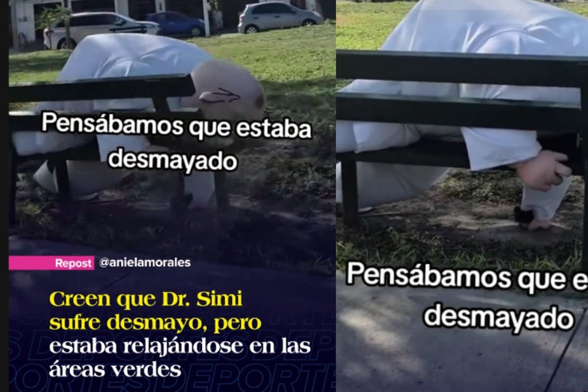 Jóvenes pasaban en carro y se topan con un Dr. Simi “desmayado” en una banca
