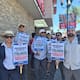 Trabajadores de Telnor se manifiestan durante visita de Sheinbaum a Tijuana