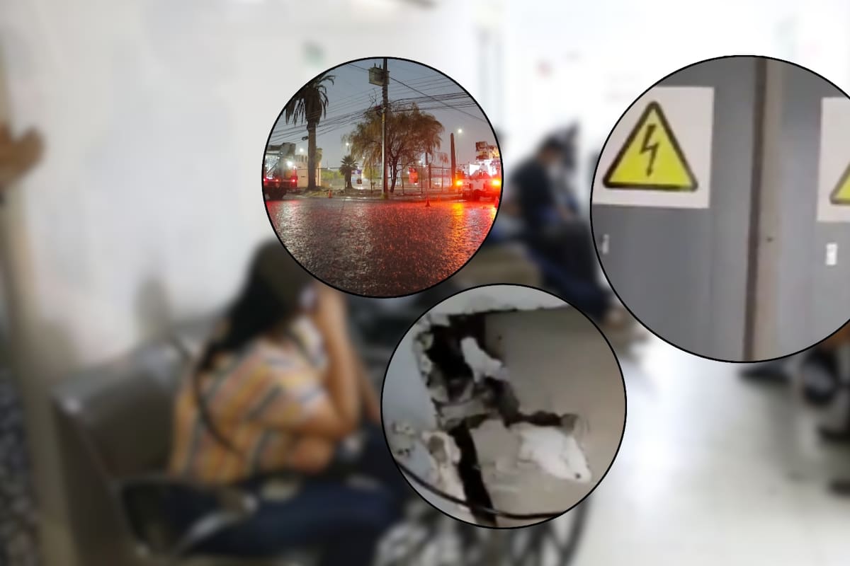 Lluvia provoca filtraciones y alerta por centro de carga en área de Urgencias del ISSSTE en Hermosillo
