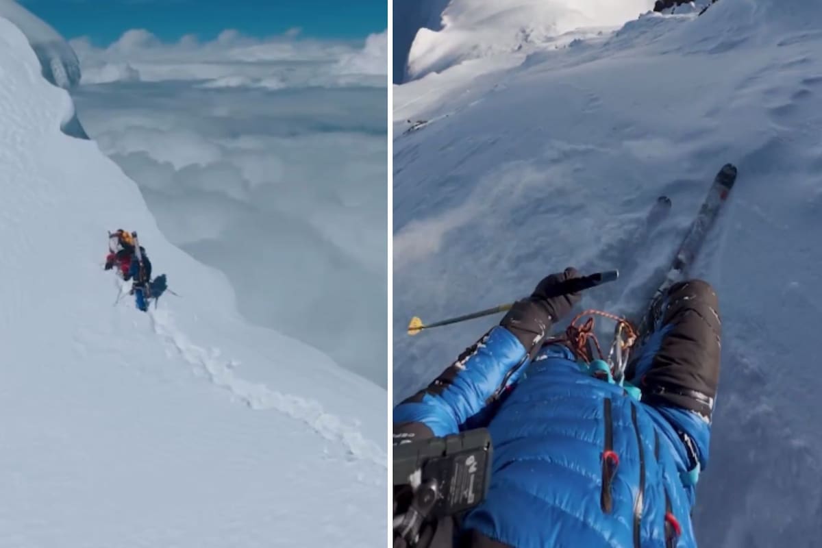Video: Alpinista polaco logra primer descenso en esquís del Everest sin oxígeno suplementario