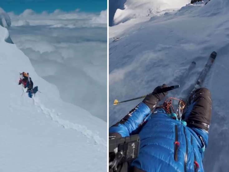 Video: Alpinista polaco logra primer descenso en esquís del Everest sin oxígeno suplementario