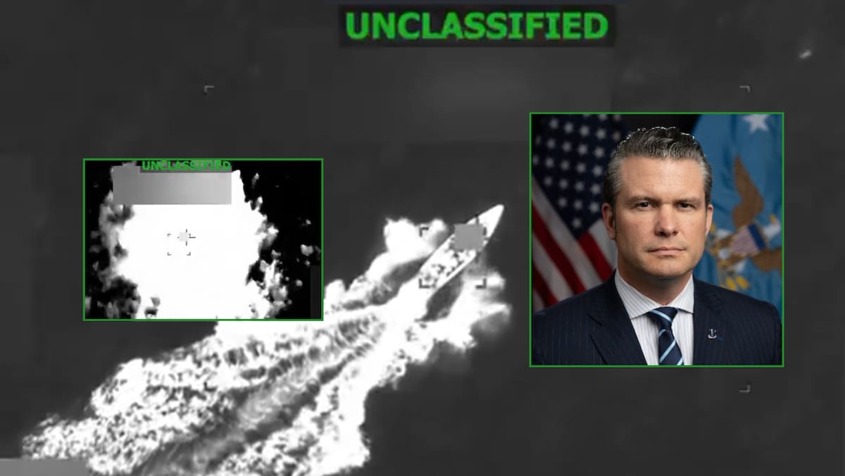El secretario de Defensa de Estados Unidos, Pete Hegseth, anuncia la muerte de presuntos narcotraficantes tras ataque contra embarcación en el Caribe. Foto: x de Secretary of War Pete Hegseth @SecWar