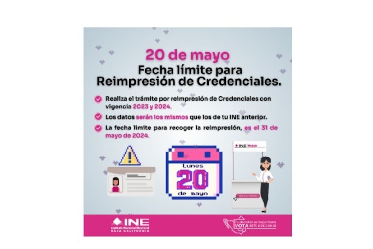Ciudadanía tiene hasta el 20 de mayo para solicitar la reimpresión de Credencial para Votar