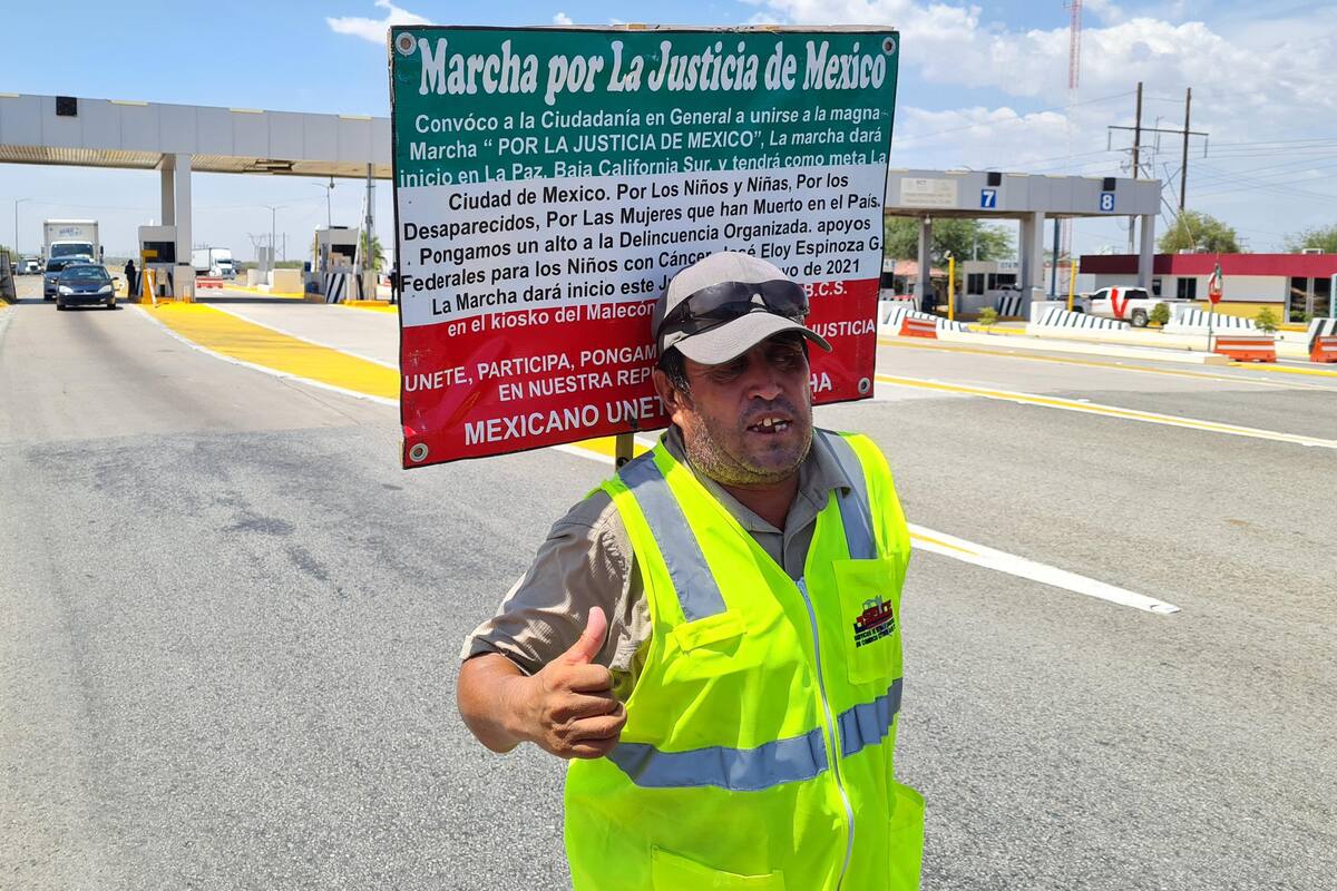 Su hijo desapareció en Obregón: Eloy cruza a pie desde La Paz y va hacia Palacio Nacional