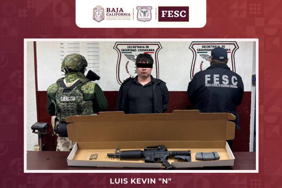 Detienen a joven con arma de alto calibre en el valle de Mexicali