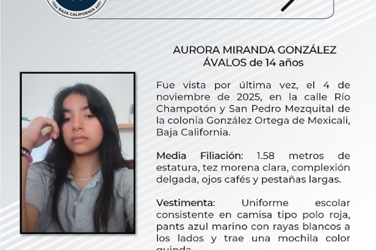 Solicitan ayuda para localizar a Aurora Miranda Ávalos González