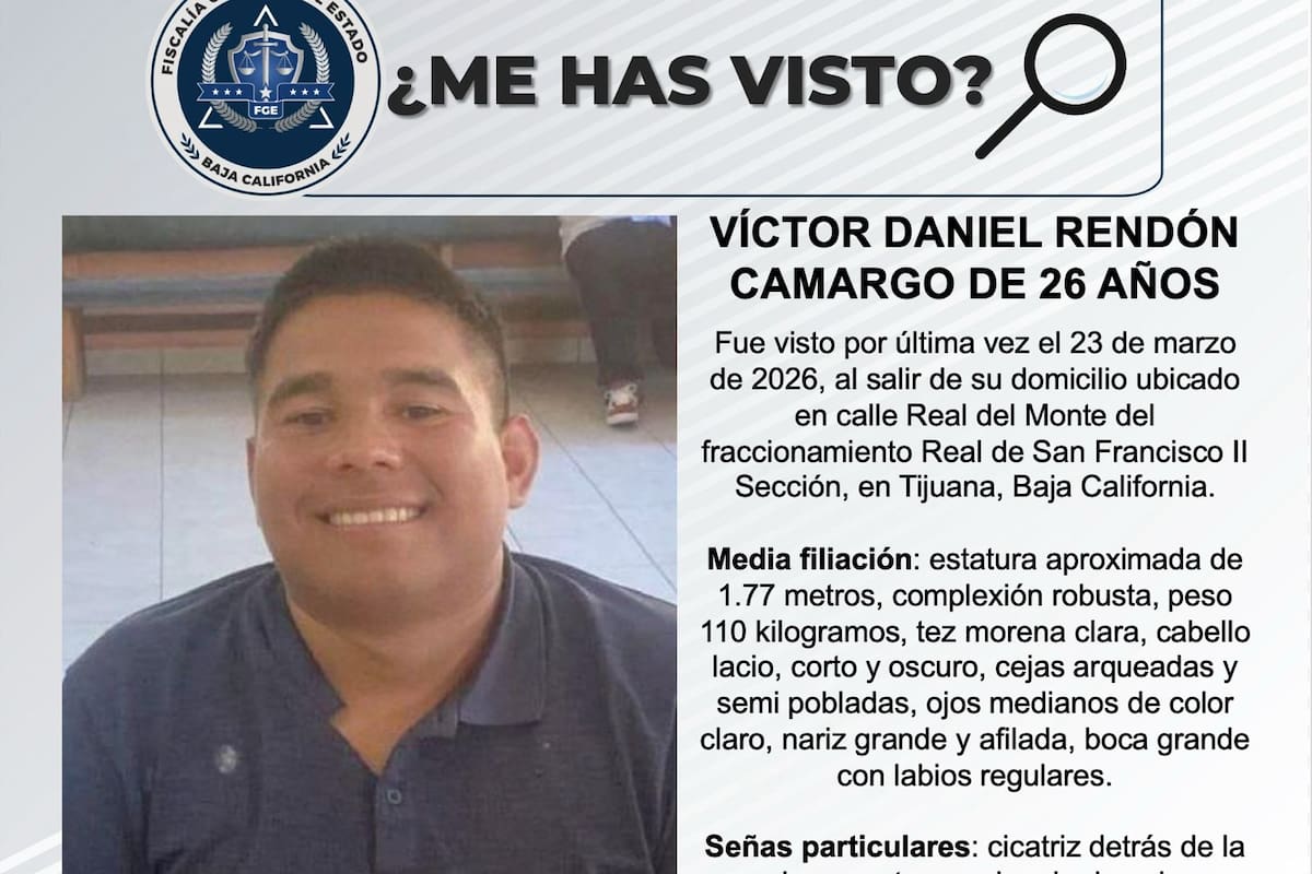 Se busca a Víctor Daniel Rendón Camargo de 26 años