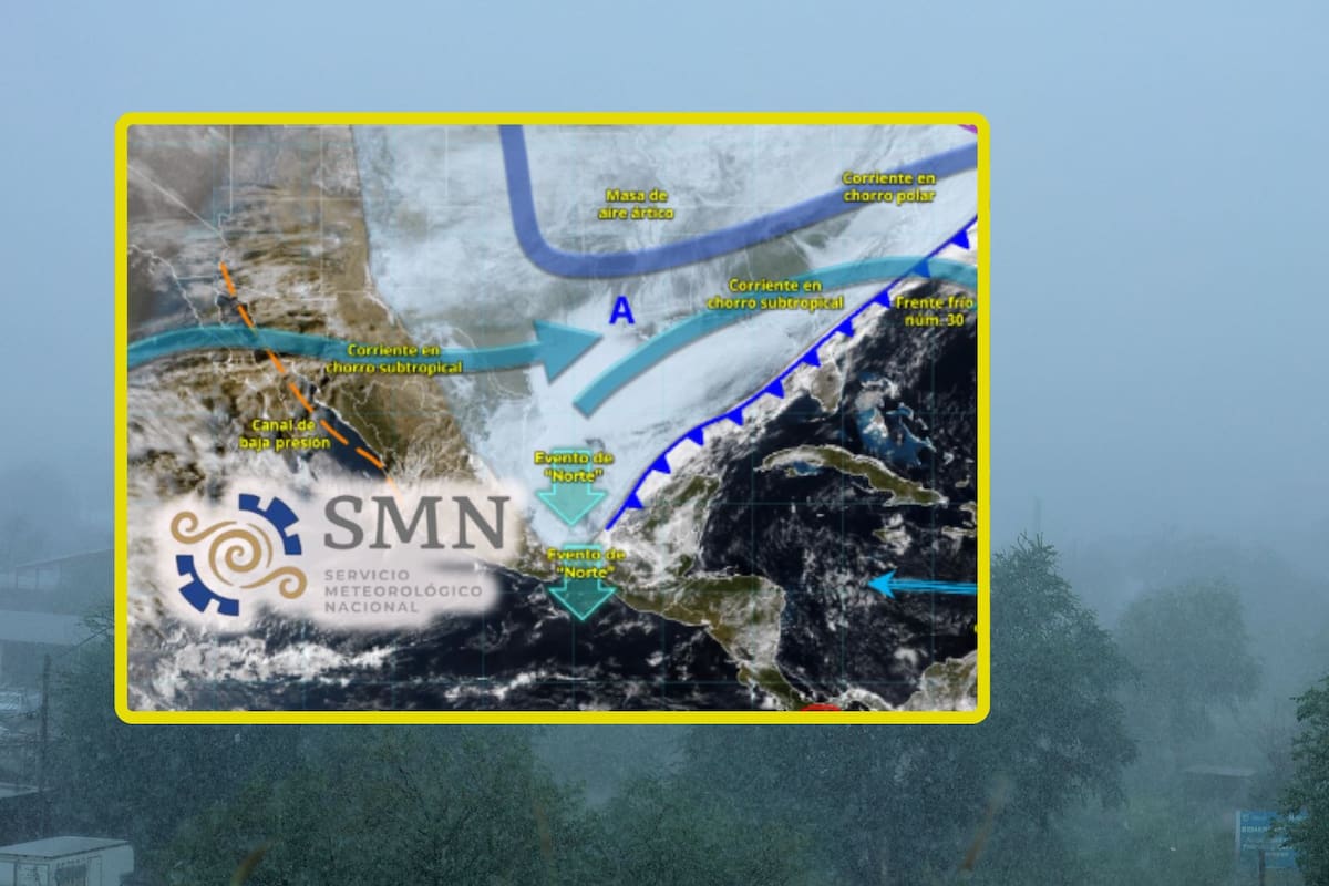 Frente frío 30 y nueva masa de aire ártico ‘congelarán’ estas ciudades mañana miércoles y jueves con lluvias fuertes, evento de “Norte” de hasta 90 km/h y heladas de hasta -10°C en estas regiones