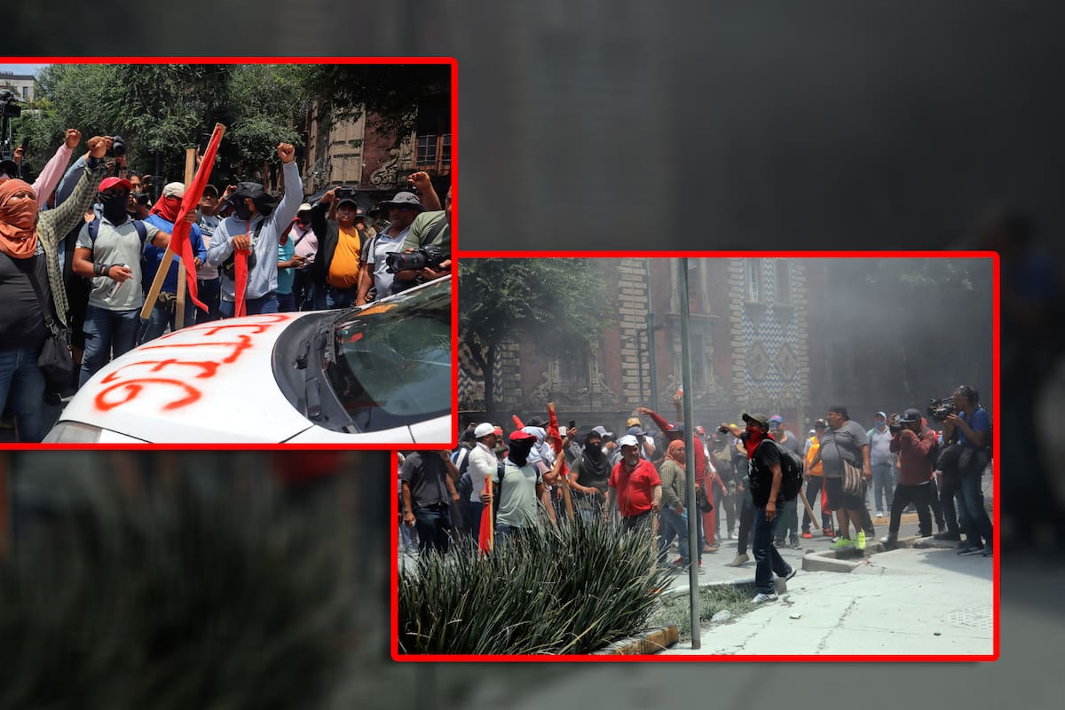 Maestros de CETEG se enfrentan con policías en medio de disturbios frente a Segob en CDMX