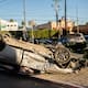 Choque múltiple provoca volcadura en bulevar Agua Caliente