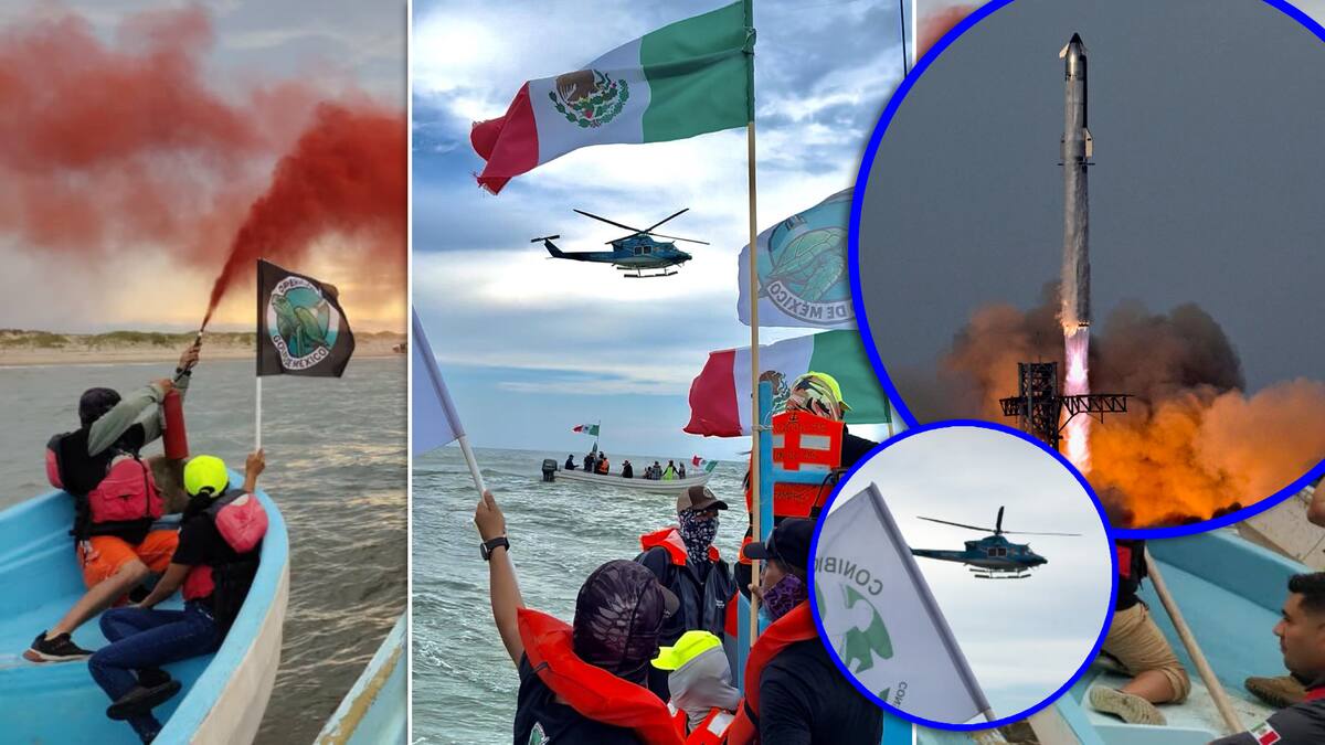 “SpaceX está explotando cohetes en tierra mexicana”: Activistas ambientalistas protestan lanzamiento de Elon Musk en aguas de Tamaulipas y denuncian intimidación de helicópteros estadounidenses