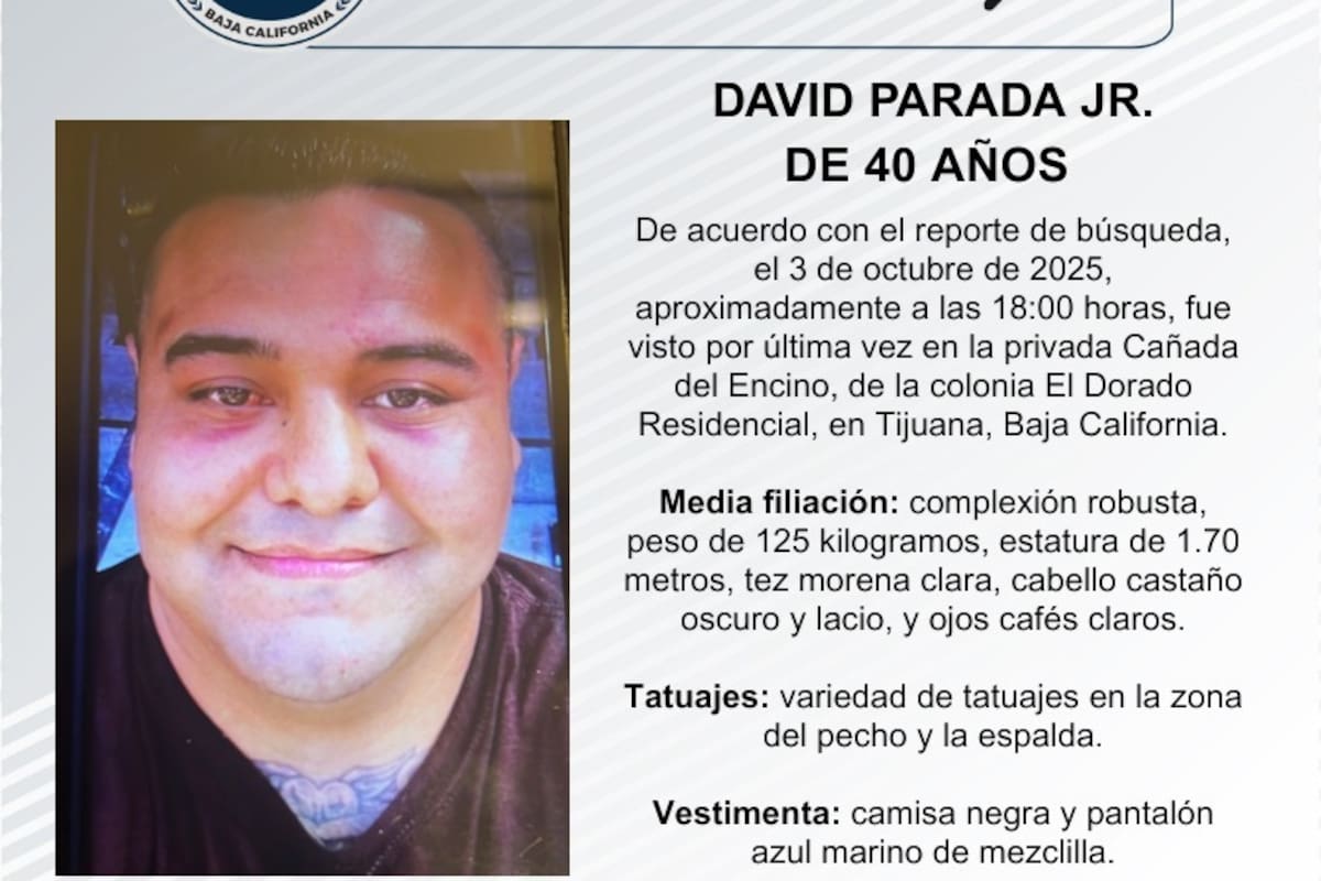 Se busca David Parada Jr. de 40 años