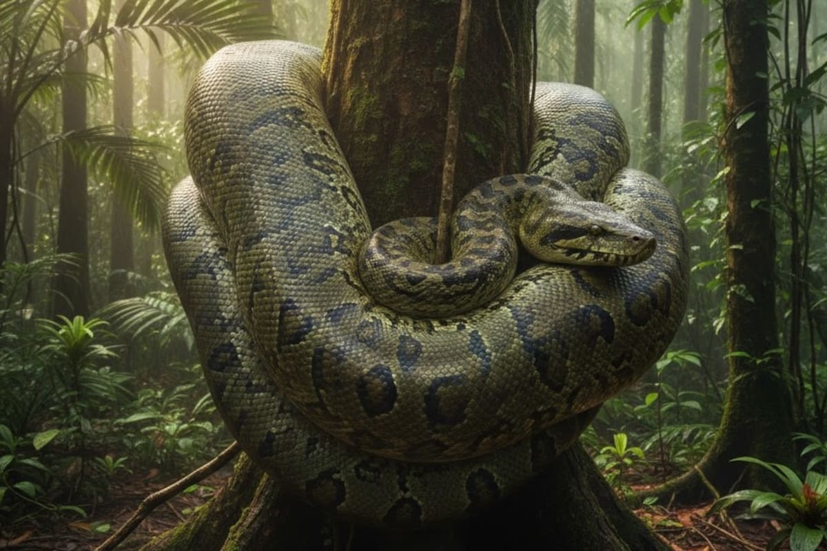 Una anaconda gigante atacó y asfixió a un trabajador en la selva amazónica cuando el hombre recolectaba frutos
