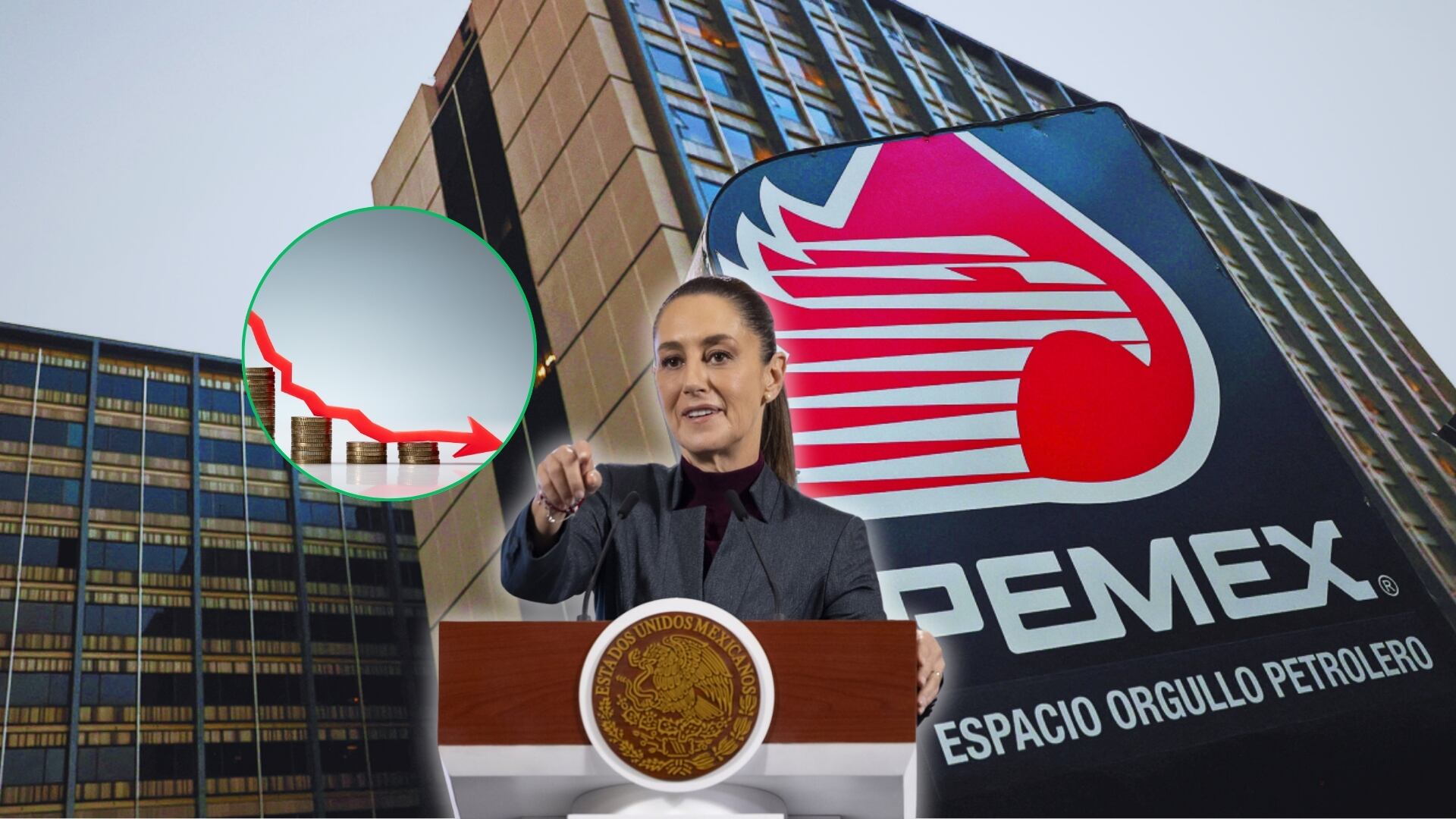 En los primeros dos meses de 2026, Petróleos Mexicanos (Pemex) registró una caída significativa en su inversión física, un indicador clave para el desarrollo de infraestructura, exploración y producción de hidrocarburos. Foto: Especial (Pemex/Presidencia/Ilustrativa de Canva)