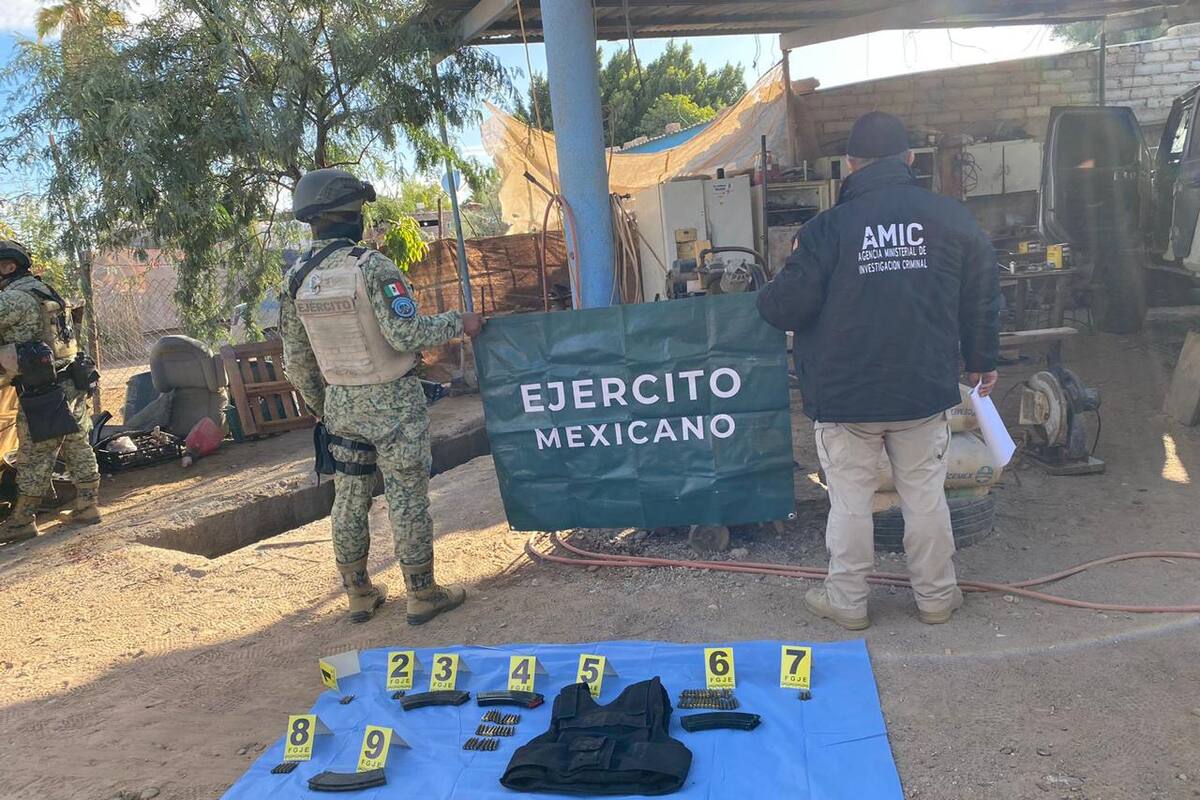 Operativo en Caborca desmantela taller clandestino de blindaje y asegura arsenal
