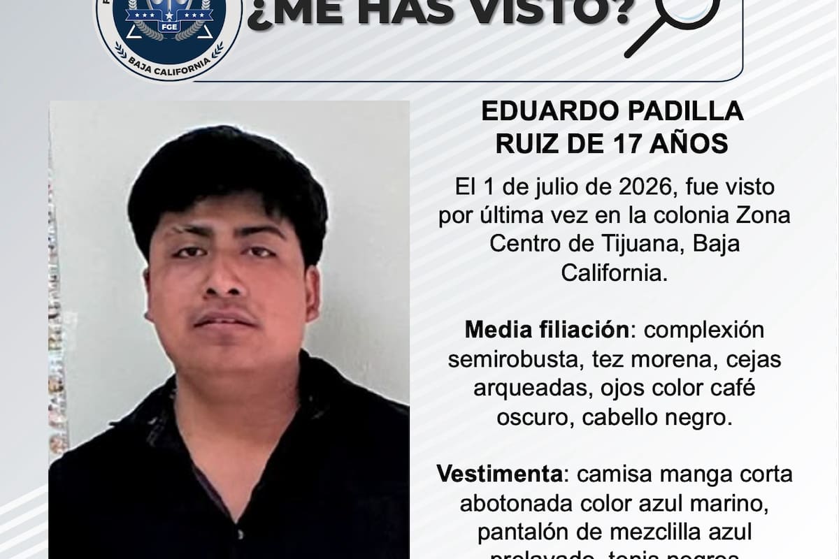 Se busca Eduardo Padilla Ruiz de 17 años