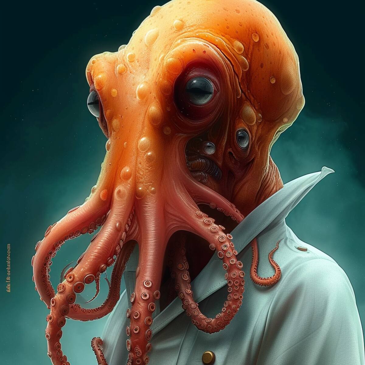 Viaje a lo desconocido: La inteligencia artificial nos muestra una visión asombrosa de Zoidberg, el médico alienígena de Futurama.