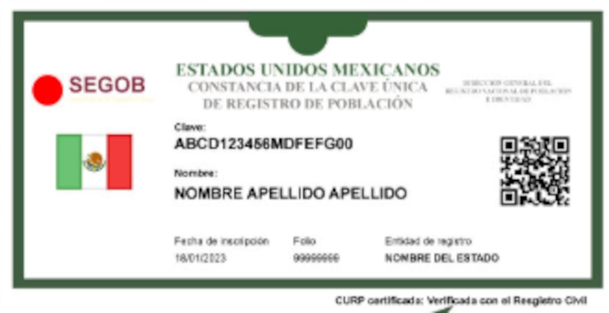 CURP certificada