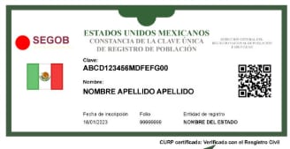 CURP certificada