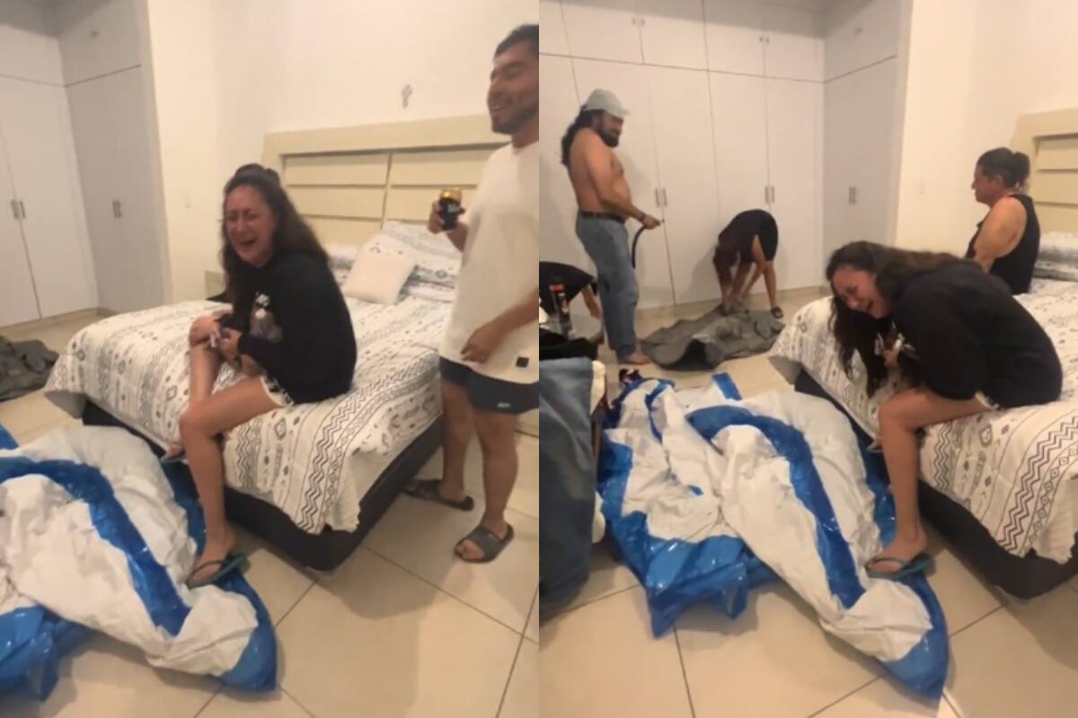 VIDEO: intentan inflar un colchón inflable, ¡pero realmente era una alberca!