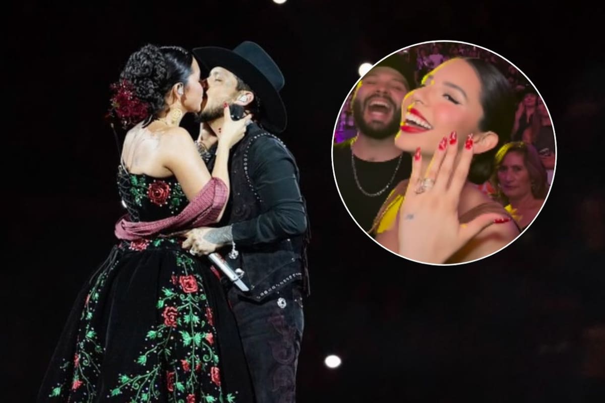 El nuevo anillo de diamante rosa de Ángela Aguilar roba la atención en el show de Christian Nodal