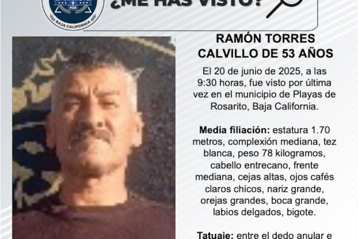 Se busca a Ramón Torres Calvillo de 53 años