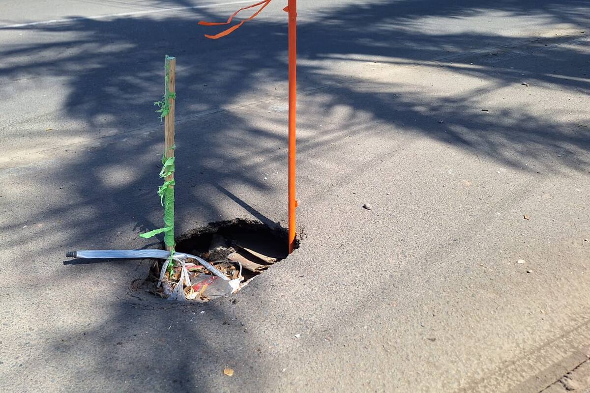 Lluvias exponen  socavones en Obregón