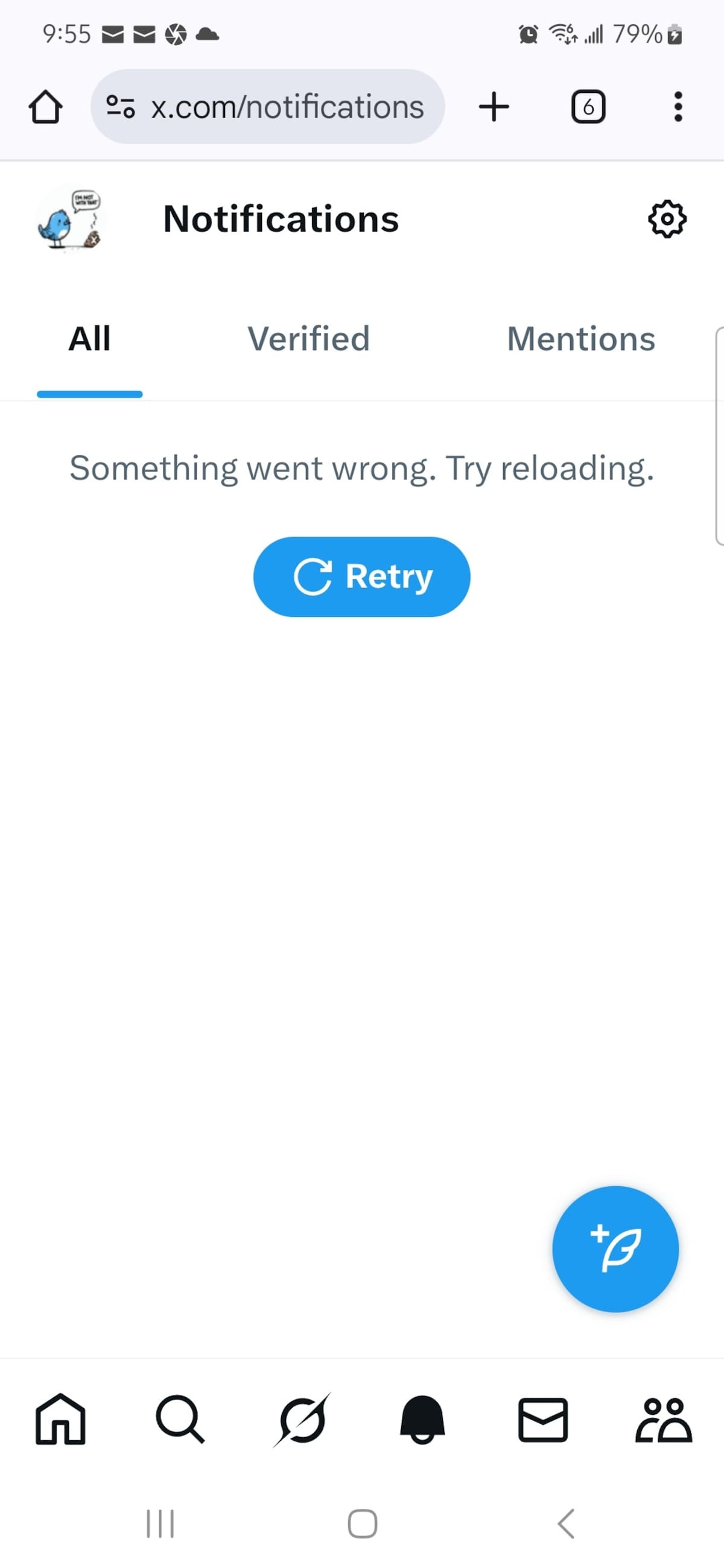Usuarios en X señalaron el problema que se presentó en la red social durante la mañana. (Captura de pantalla/X @Stonefree63)