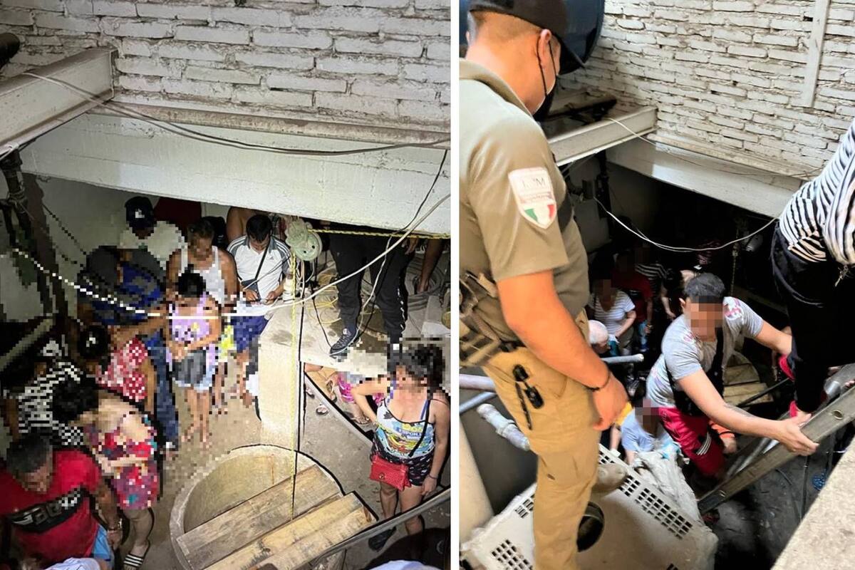 Localizan a 70 migrantes en pozo de agua y cuarto de máquinas de un hotel en Oaxaca