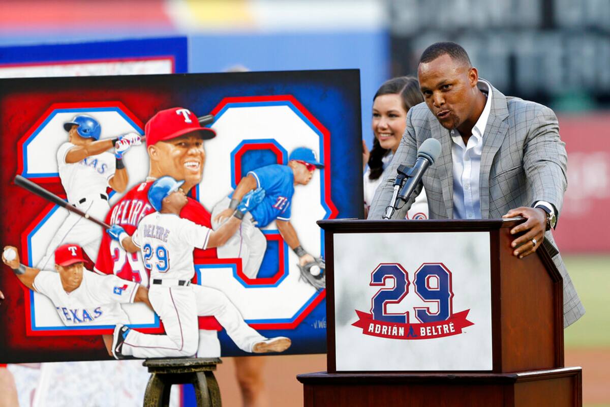 Retiran Rangers número de Adrián Beltré