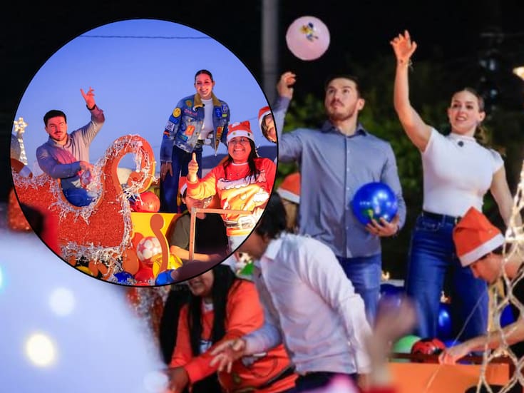 Así fue el desfile navideño de Samuel García y Mariana Rodríguez en Santa Catarina para impulsar la convivencia familiar y el turismo local