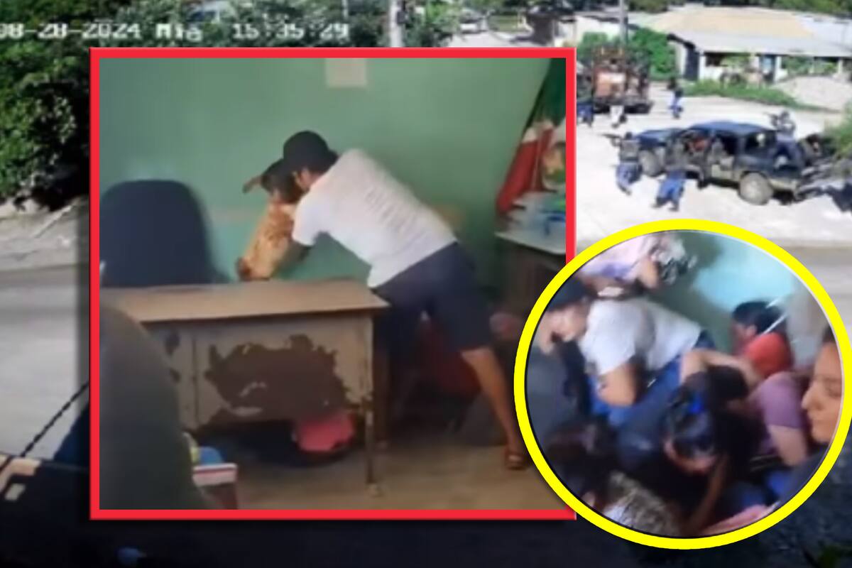 Capturan escalofriante VIDEO de niños y adultos atrapados en kínder durante balacera en Chiapas: “No llores”