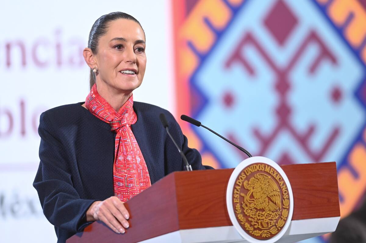 La presidenta Claudia Sheinbaum en su "Mañanera del Pueblo" el 10 de febrero del 2024. | Crédito: Presidencia