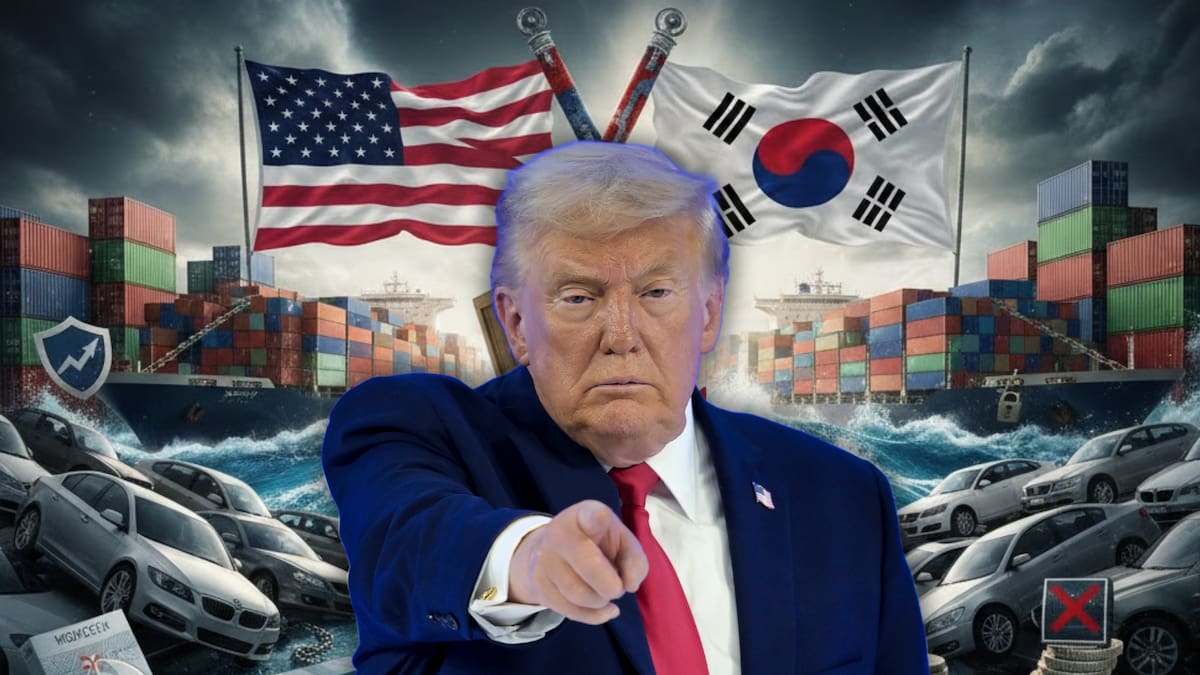 Trump amenaza con subir de 15% a 25% los aranceles a autos, madera y medicamentos de Corea del Sur por retraso legislativo