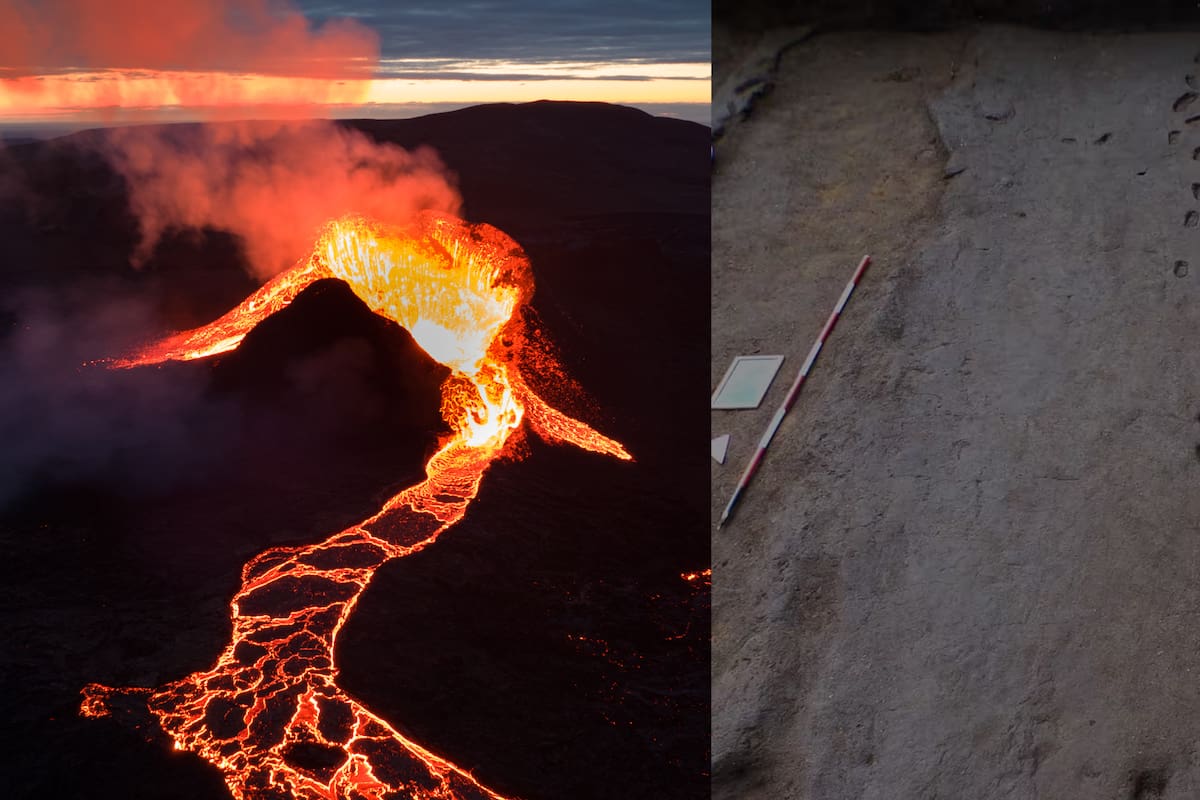 Descubrimiento arqueológico: Huellas humanas y animales de hace 3000 años de personas que huyeron de la erupción de un volcán