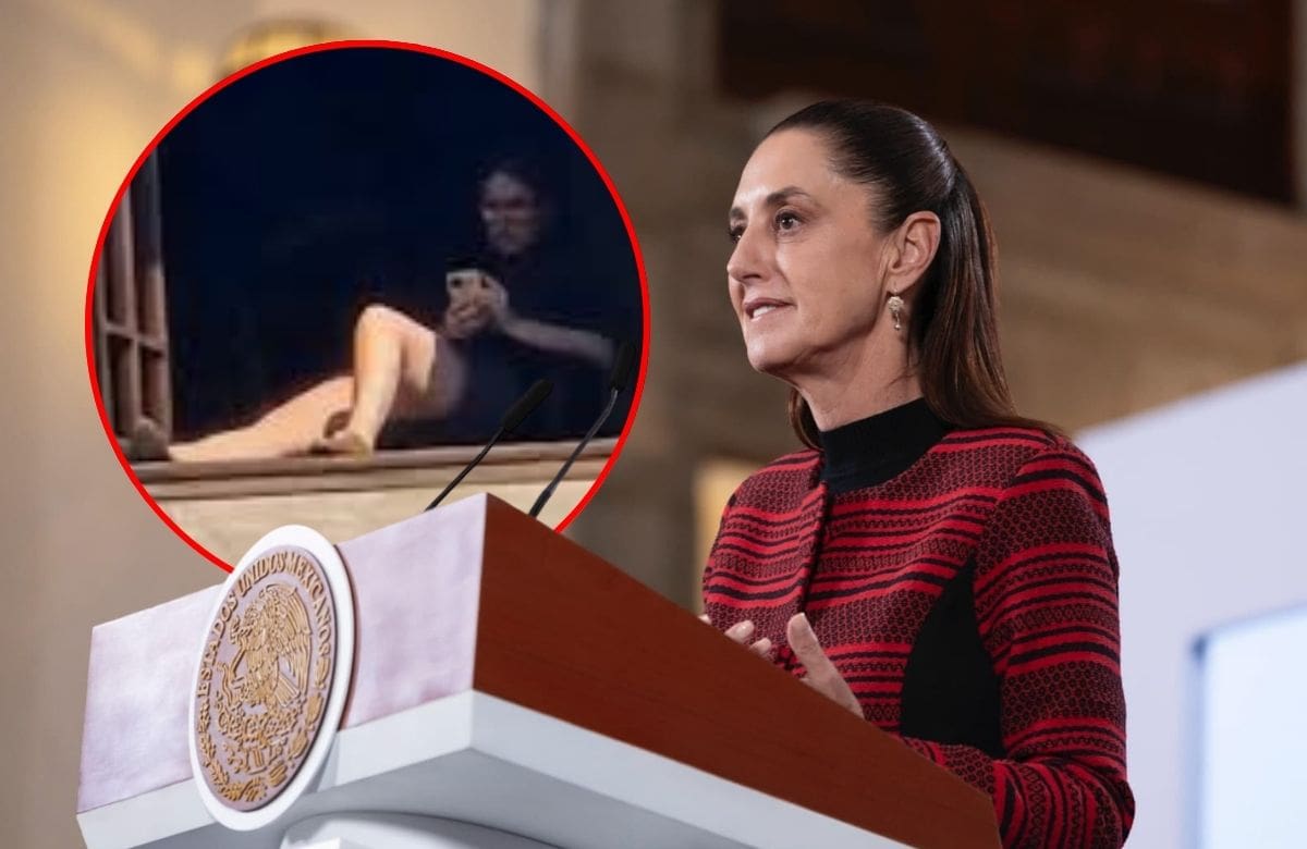 Claudia Sheinbaum admite que sí hubo una mujer tomando el sol en un balcón de Palacio Nacional y confirma que fue sancionada