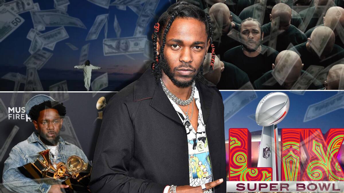 Kendrick Lamar encabezará el Super Bowl 2025 sin pago, pero con una fortuna de 140 mdd en ascenso. / Foto: Especial