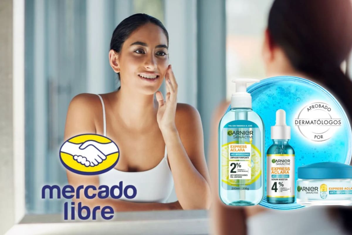 Mercado Libre reduce a 436 pesos el costo del kit antiacné Garnier Express Aclara con tres productos y envío gratis en México