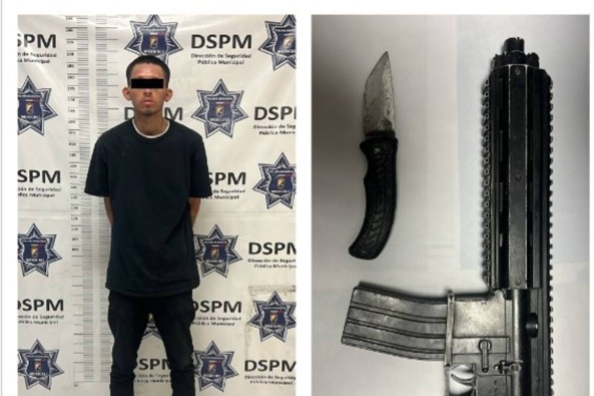 Detienen a uno en posesión de una navaja y un arma de utilería