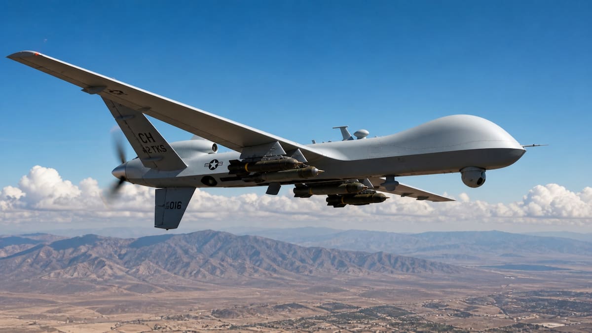 Dron militar: Vigilancia y ataque remoto en la guerra moderna.