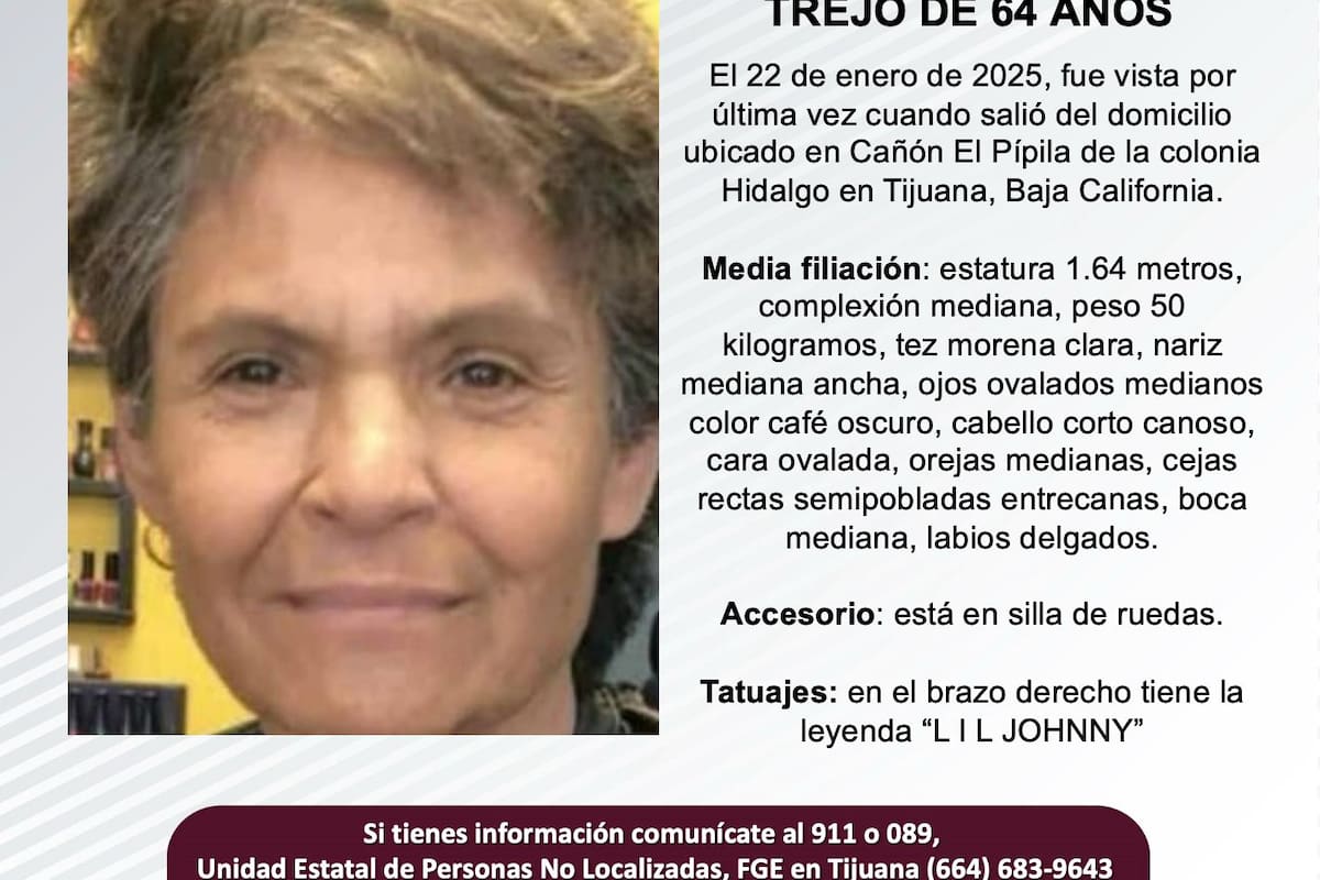 Se busca a Alma Rosa González Trejo de 64 años