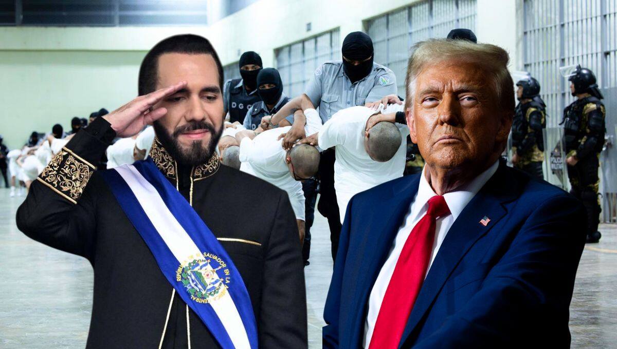 Trump agradece a Bukele por aceptar migrantes deportados y destaca las condiciones de su reclusión.