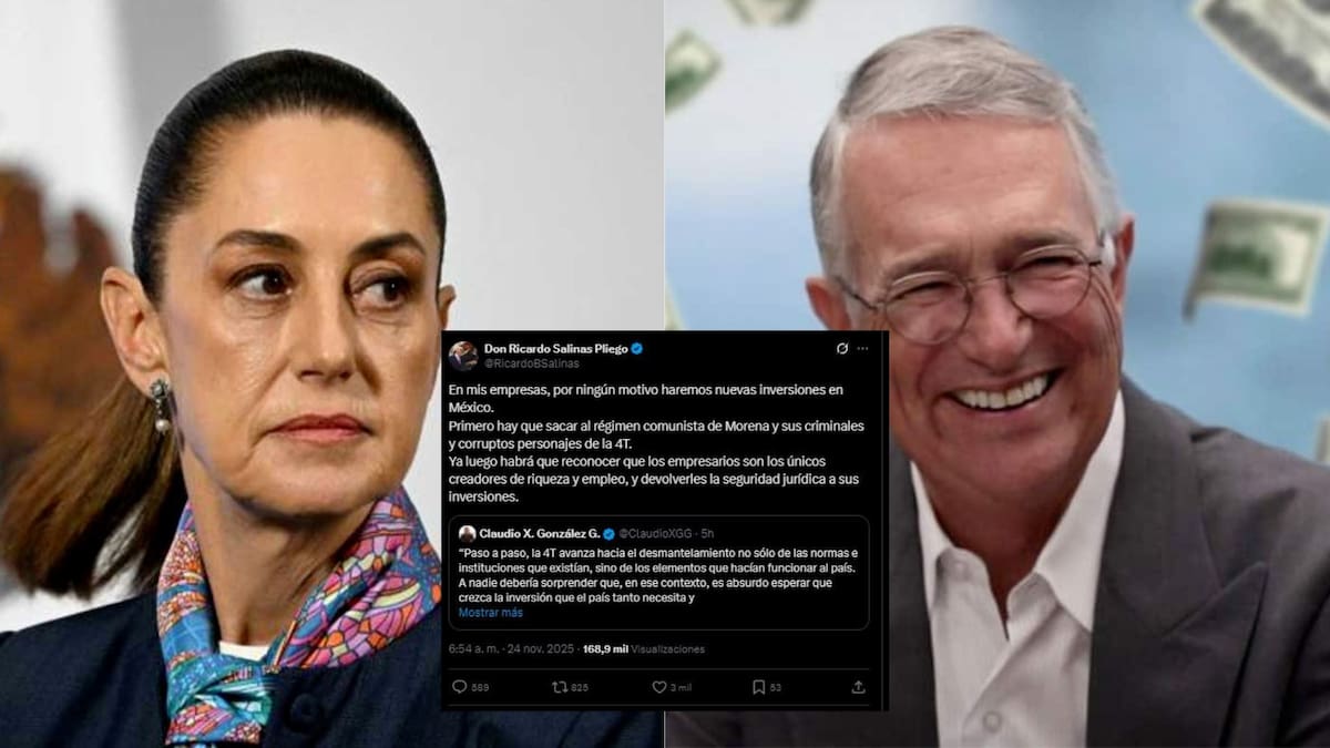 Ricardo Salinas Pliego vía X afirma que sus empresas no harán nuevas inversiones en México bajo el actual gobierno, “Primero hay que sacar al régimen comunista de Morena”