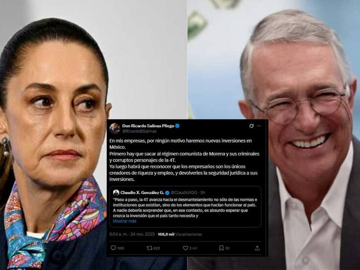 Ricardo Salinas Pliego vía X afirma que sus empresas no harán nuevas inversiones en México bajo el actual gobierno, “Primero hay que sacar al régimen comunista de Morena”