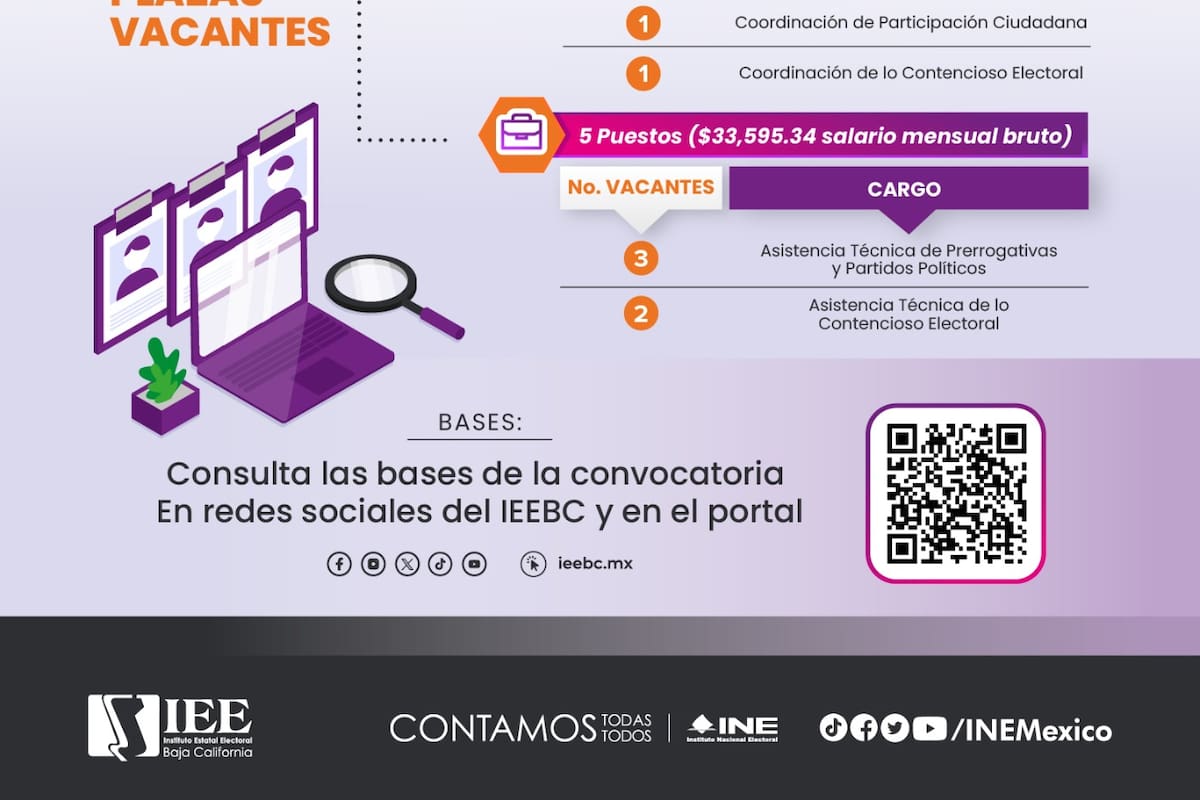 IEEBC ofrece plazas de hasta 49 mil pesos para mujeres; registro vence el viernes