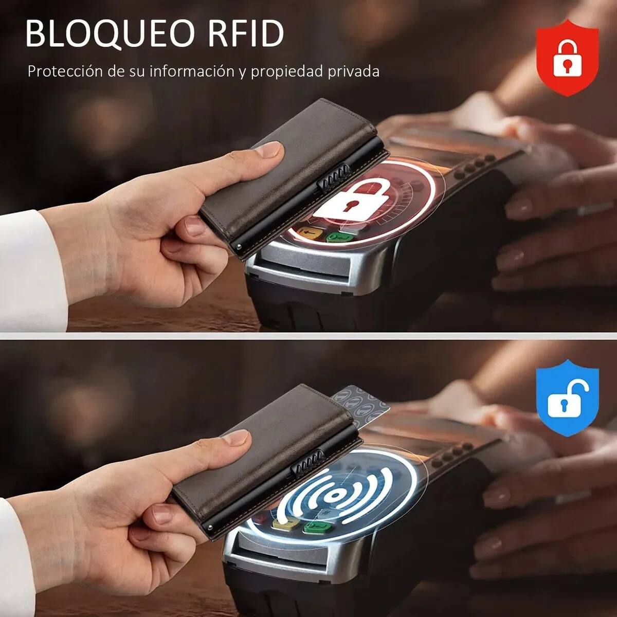 Carteras equipadas con tecnología de bloqueo RFID | Captura Mercado Libre