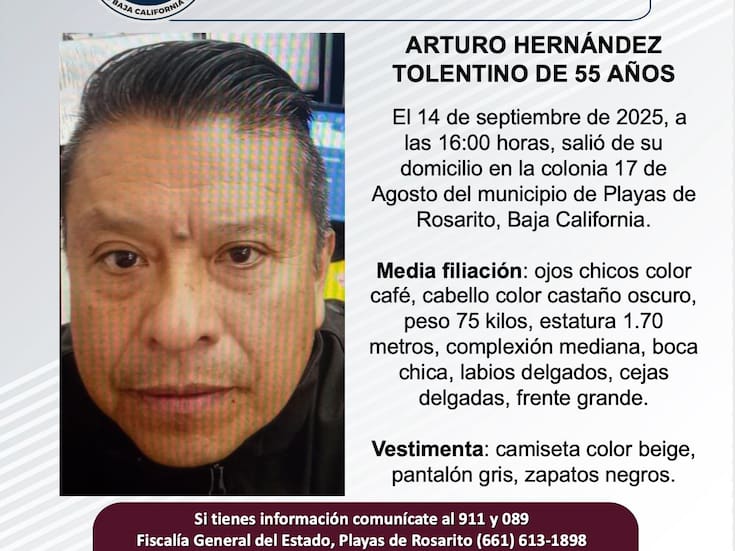 Se busca a Arturo Hernández Tolentino
