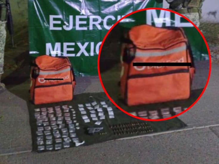 Hallan droga y arma corta dentro de hielera de reparto de comida en Culiacán